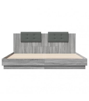 vidaXL Bed Frame without Mattress Grey Sonoma 200x200cm