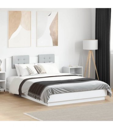 vidaXL Bed Frame without Mattress White 150x200 cm