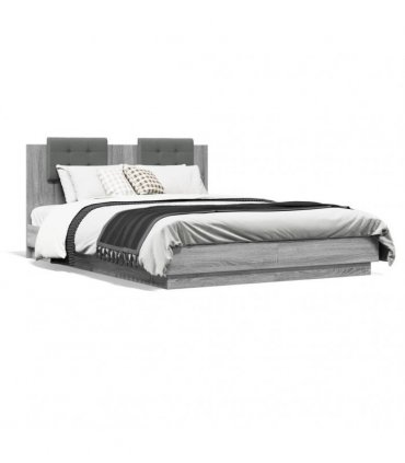 vidaXL Bed Frame without Mattress Grey Sonoma 150x200 cm