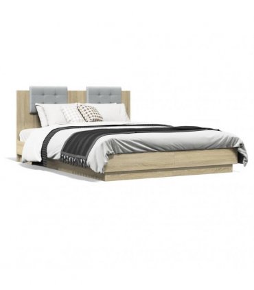 vidaXL Bed Frame without Mattress Sonoma Oak 140x200 cm