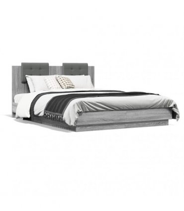 vidaXL Bed Frame without Mattress Grey Sonoma 140x200 cm