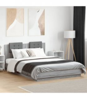 vidaXL Bed Frame without Mattress Grey Sonoma 120x200 cm