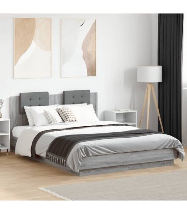 vidaXL Bed Frame without Mattress Grey Sonoma 120x200 cm