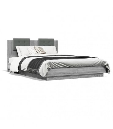 vidaXL Bed Frame without Mattress Grey Sonoma 120x200 cm