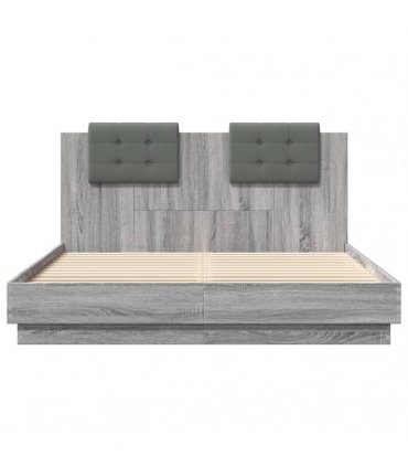 vidaXL Bed Frame without Mattress Grey Sonoma 120x200 cm