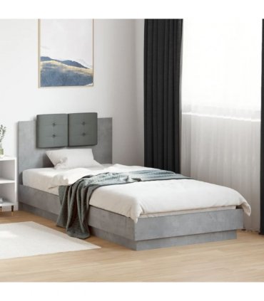 vidaXL Bed Frame without Mattress Concrete Grey 100x200 cm