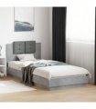 vidaXL Bed Frame without Mattress Concrete Grey 100x200 cm