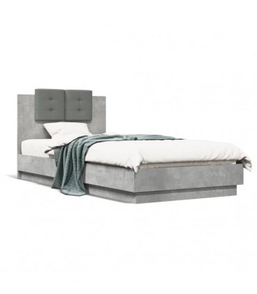 vidaXL Bed Frame without Mattress Concrete Grey 100x200 cm