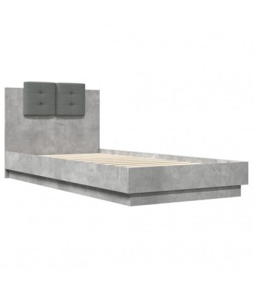 vidaXL Bed Frame without Mattress Concrete Grey 100x200 cm