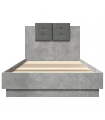 vidaXL Bed Frame without Mattress Concrete Grey 100x200 cm