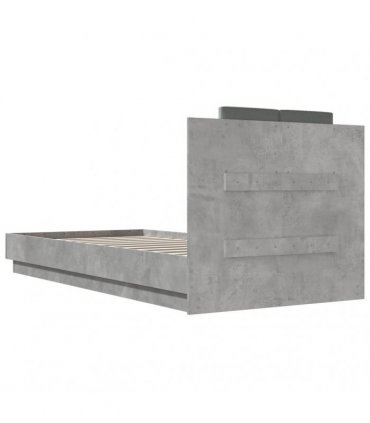 vidaXL Bed Frame without Mattress Concrete Grey 100x200 cm