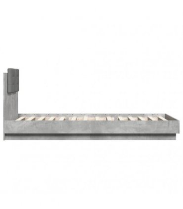 vidaXL Bed Frame without Mattress Concrete Grey 100x200 cm
