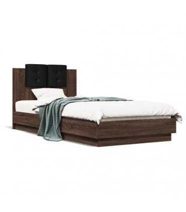 vidaXL Bed Frame without Mattress Brown Oak 100x200 cm