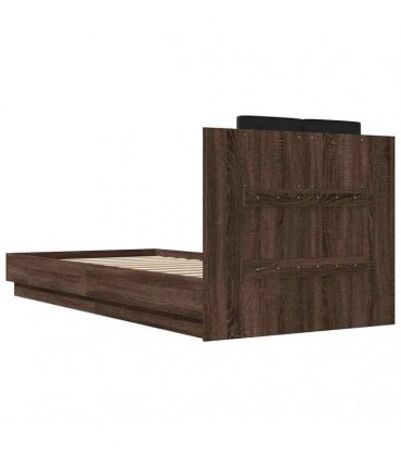 vidaXL Bed Frame without Mattress Brown Oak 100x200 cm