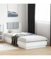 vidaXL Bed Frame with Headboard White 90x200 cm Engineered Wood