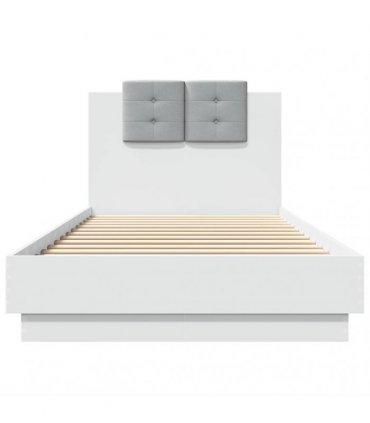 vidaXL Bed Frame with Headboard White 90x200 cm Engineered Wood