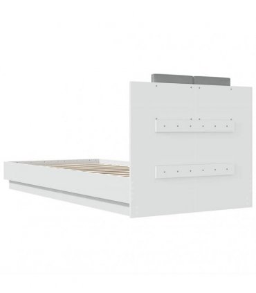 vidaXL Bed Frame with Headboard White 90x200 cm Engineered Wood