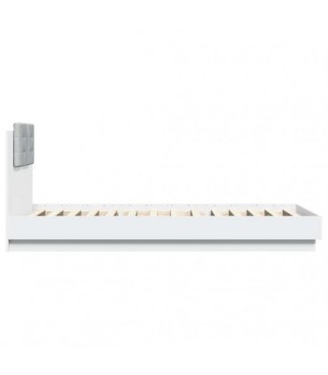 vidaXL Bed Frame with Headboard White 90x200 cm Engineered Wood