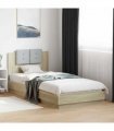 vidaXL Bed Frame with Headboard Sonoma Oak 90x200 cm Engineered Wood