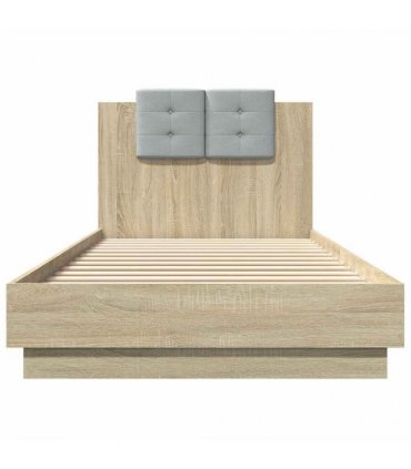 vidaXL Bed Frame with Headboard Sonoma Oak 90x200 cm Engineered Wood