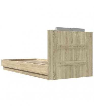 vidaXL Bed Frame with Headboard Sonoma Oak 90x200 cm Engineered Wood