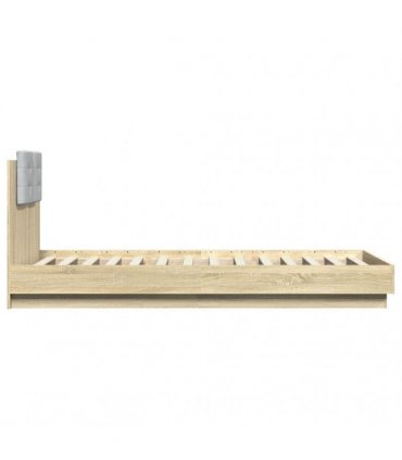 vidaXL Bed Frame with Headboard Sonoma Oak 90x200 cm Engineered Wood