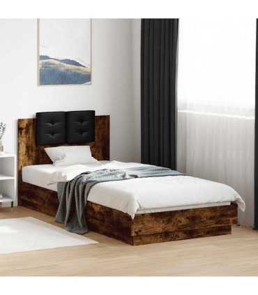 vidaXL Bed Frame without Mattress Smoked Oak 90x200 cm