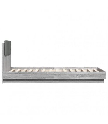 vidaXL Bed Frame with Headboard Grey Sonoma 90x200 cm Engineered Wood