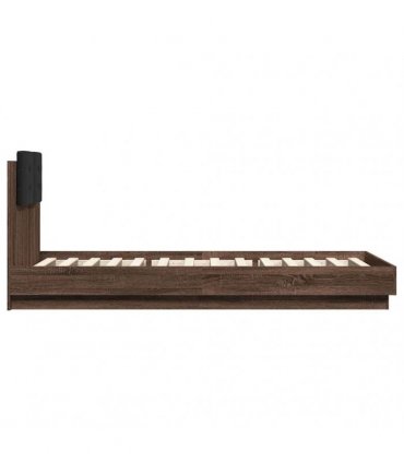vidaXL Bed Frame without Mattress Brown Oak 90x200 cm