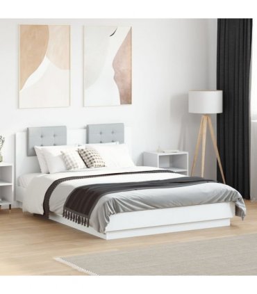 vidaXL Bed Frame without Mattress White 135x190 cm