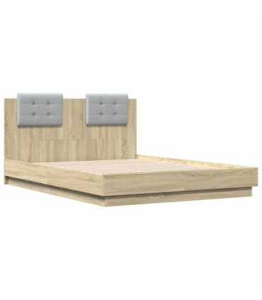 vidaXL Bed Frame without Mattress Sonoma Oak 135x190 cm