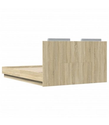 vidaXL Bed Frame without Mattress Sonoma Oak 135x190 cm