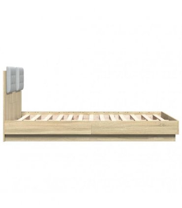vidaXL Bed Frame without Mattress Sonoma Oak 135x190 cm