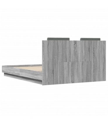 vidaXL Bed Frame without Mattress Grey Sonoma 135x190 cm