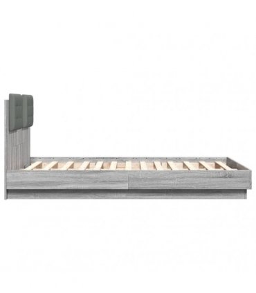 vidaXL Bed Frame without Mattress Grey Sonoma 135x190 cm