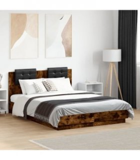 vidaXL Bed Frame without Mattress Smoked Oak 120x190 cm