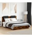 vidaXL Bed Frame without Mattress Smoked Oak 120x190 cm