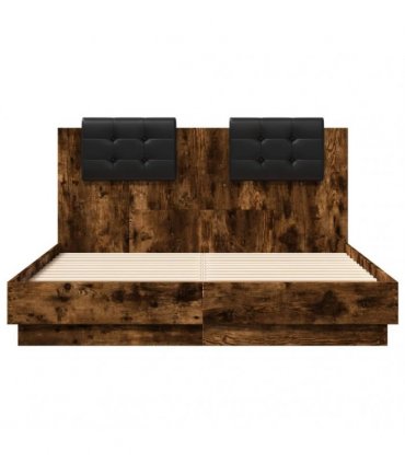 vidaXL Bed Frame without Mattress Smoked Oak 120x190 cm