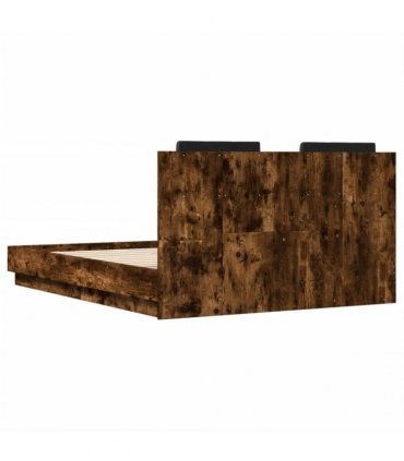 vidaXL Bed Frame without Mattress Smoked Oak 120x190 cm