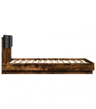 vidaXL Bed Frame without Mattress Smoked Oak 120x190 cm