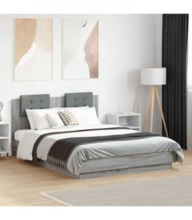 vidaXL Bed Frame without Mattress Grey Sonoma 120x190 cm