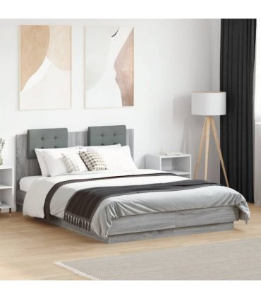 vidaXL Bed Frame without Mattress Grey Sonoma 120x190 cm