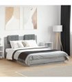 vidaXL Bed Frame without Mattress Grey Sonoma 120x190 cm