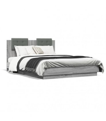 vidaXL Bed Frame without Mattress Grey Sonoma 120x190 cm