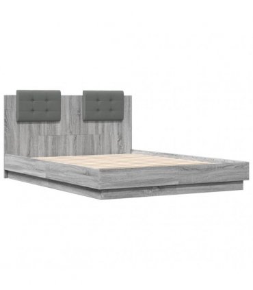 vidaXL Bed Frame without Mattress Grey Sonoma 120x190 cm