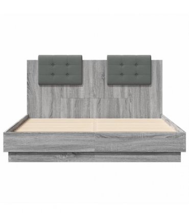 vidaXL Bed Frame without Mattress Grey Sonoma 120x190 cm