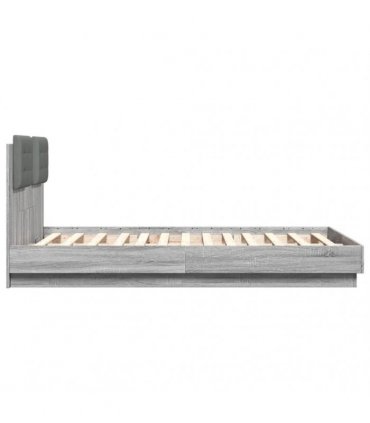 vidaXL Bed Frame without Mattress Grey Sonoma 120x190 cm