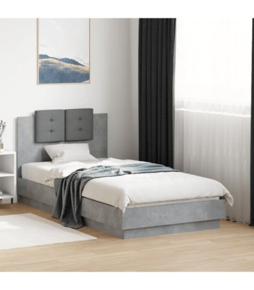 vidaXL Bed Frame without Mattress Concrete Grey 90x190 cm