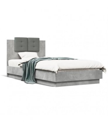 vidaXL Bed Frame without Mattress Concrete Grey 90x190 cm
