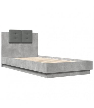 vidaXL Bed Frame without Mattress Concrete Grey 90x190 cm